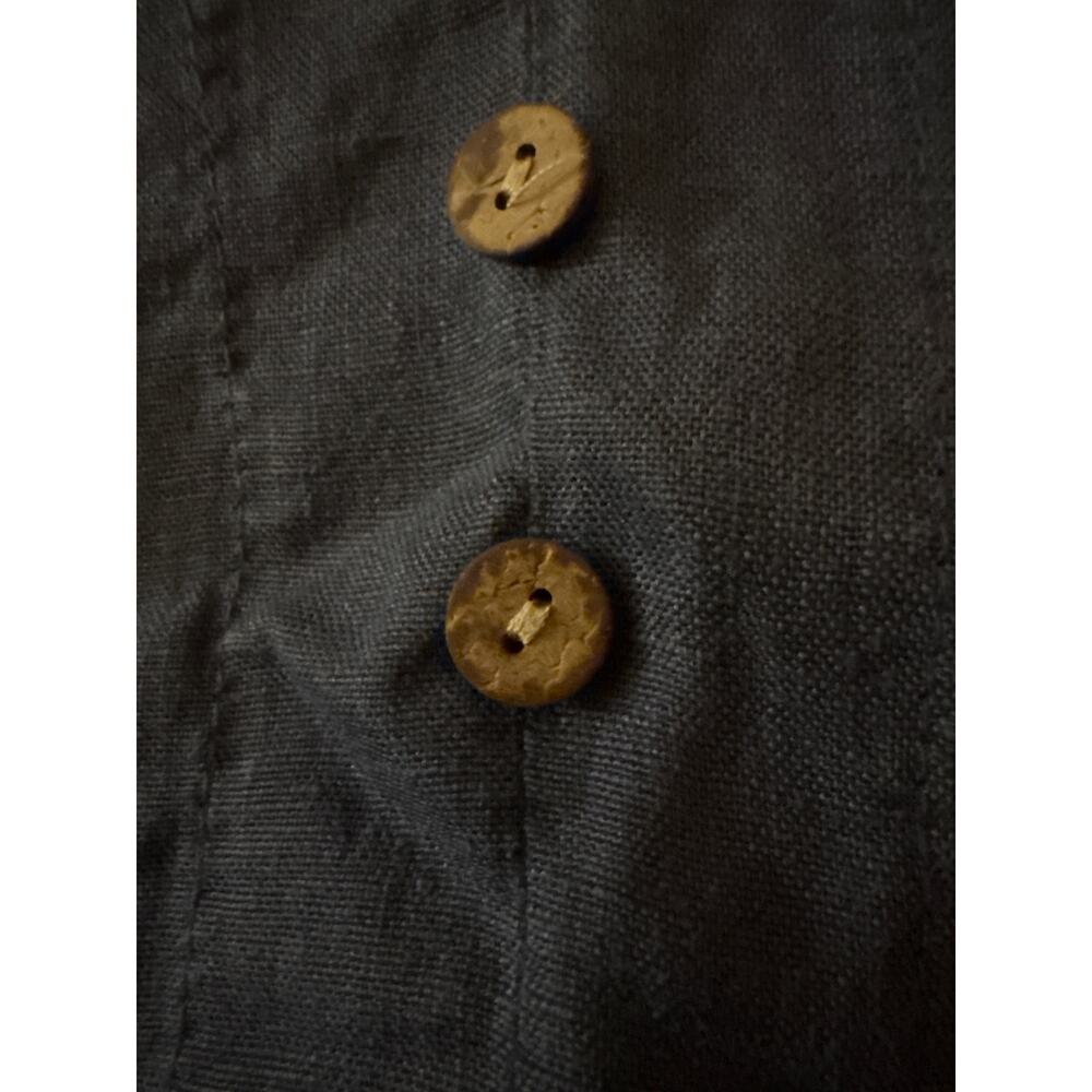 Terzo Millennio Blue Sleeveless Linen Dress, Size M, Button accents - Picture 8 of 8